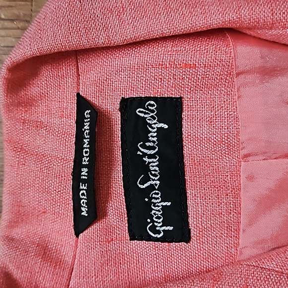 Vintage Linen Gorgiio Sant'Angelo  peach salmon double breated long line… - Picture 6 of 16